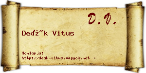 Deák Vitus névjegykártya